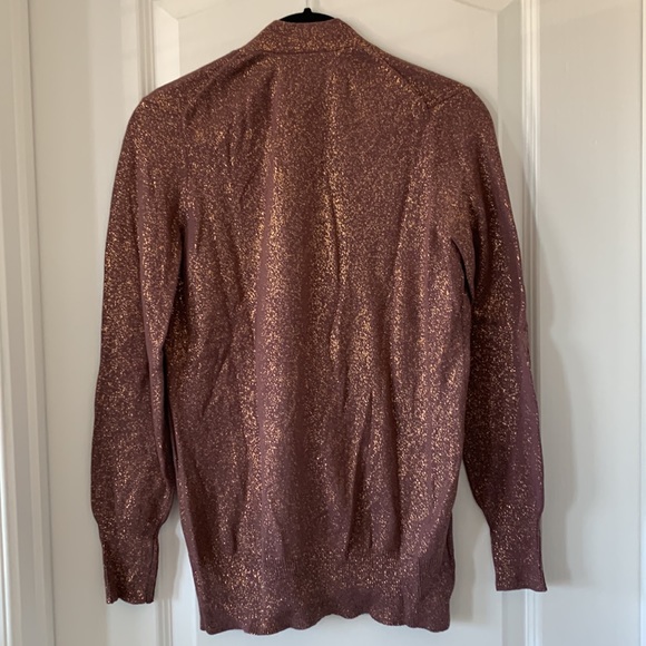 NWT LOFT Gold Sparkle Cardigan Sweater - Picture 13 of 15